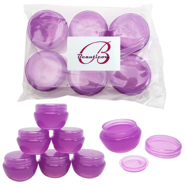 Beauticom 10G/10ML Frosted Container Jars with Inner Liner for Scrubs, Oils, Salves, Creams, Lotions, Makeup Cosmetics, Nail Accessories, Beauty