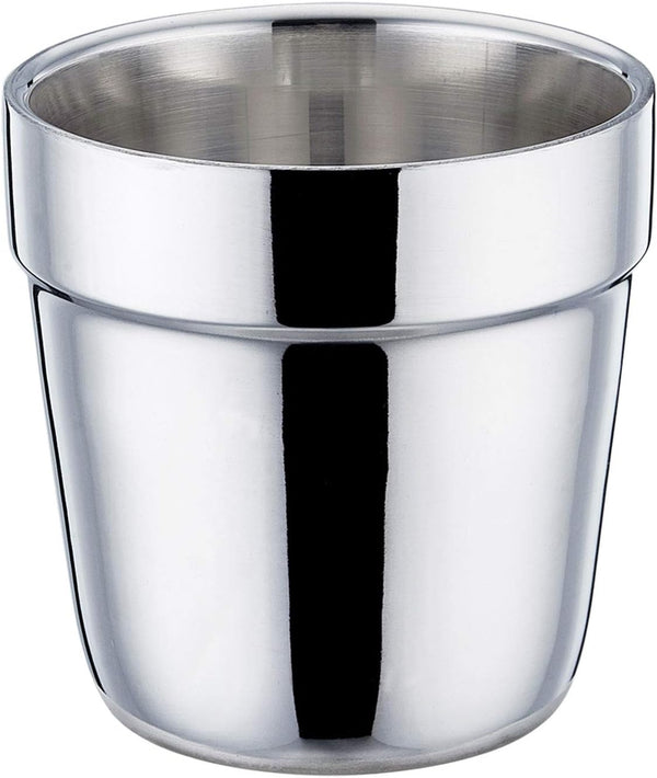 Teamfar Coffee Cup Espresso Cup Mug Set of 4, Double Wall Stainless Steel Tea Cups, Reusable & Stackable, Mirror Finish & Dishwasher Safe - 6 Ounce