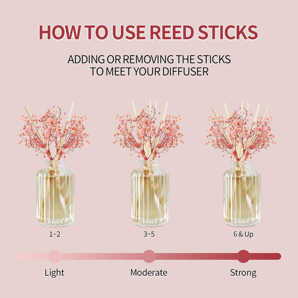 Reed Diffuser Set with Preserved Real Flower&Reed Diffuser Sticks,5.9Oz,Sandalwood Rose Scent Fragrance Essential Oil Scented Diffuser for Bedroom