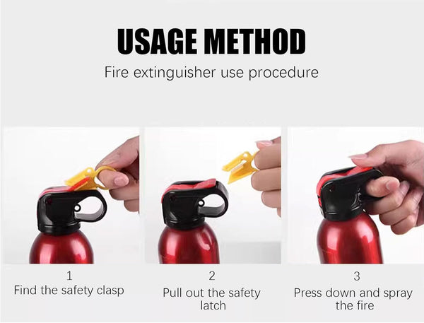 Portable Fire Extinguisher | 4-In-1 Small Fire Extinguisher for Home, Garage, Kitchen, Car | for Electric, Textile and Grease Fires | Non-Toxic,