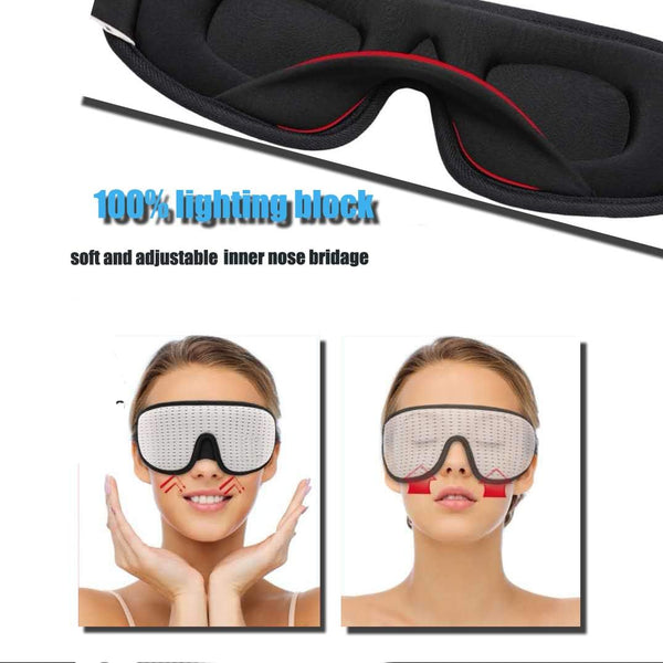 LEEKEN 3D Sleeping Eye Mask - 100% Lights Blockout Sleep Mask for Men Women, Cool Sports Fabric Eye Cover for Travel/Nap/Night