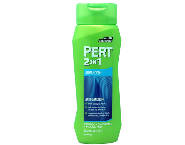 Pert Anti-Dandruff 2 in 1 Shampoo and Conditioner - Advanced Shampoo Conditioner with 2 Percent Salicylic Acid - Dandruff Shampoo with Zinc - 13.5 Oz