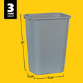 Rubbermaid Commercial Products Deskside Wastebasket/Trash Can, 10.25-Gallon/41-Quart, Gray, Plastic, Garbage Can for Home/Office, Fits under