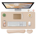Bloss Leather Desk Pad and Keyboard Wrist Rest, Large Mouse Pad + Keyboard Pad+Mouse Wrist Support, Non-Slip Desk Mat Protector for Office,