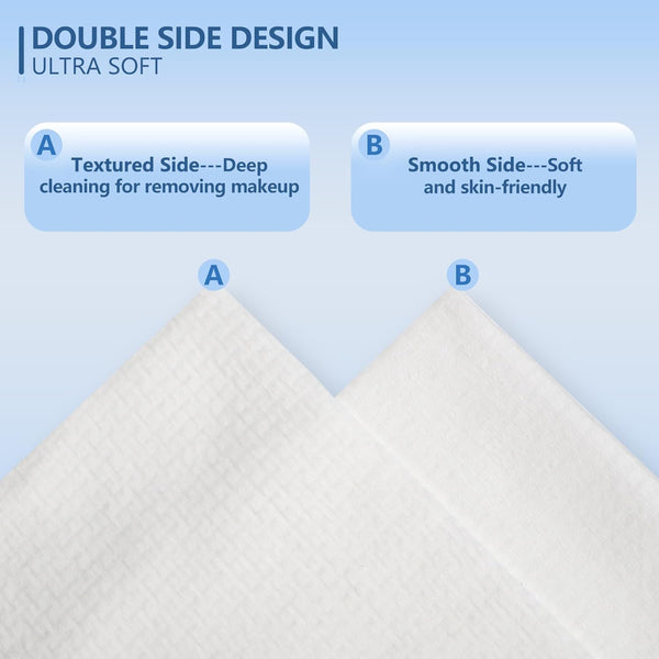 Disposable Face Towels, 12"Ã12" Extra Large Face Towelettes, Ultra Soft Facial Towels for Sensitive Skin, Makeup Remover Dry Wipes, 55 Count (1 Pack)