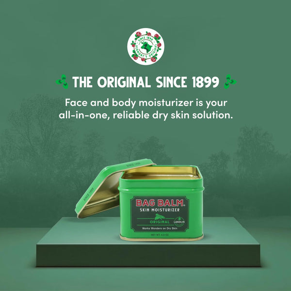 Bag Balm Vermont'S Original Skin Moisturizer - Full Body Hydrating Skin Care: Dry Hands, Lips, Face, Feet & More - Unscented, Cruelty & Paraben