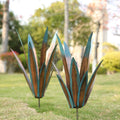 Jesokiibo 2Pcs Tequila Rustic Sculpture DIY Metal Agave Plant Home Decor Rustic Hand Painted Metal Agave Garden Ornaments Outdoor Decor Figurines
