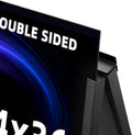 Heavy Duty Slide-In Folding Sandwich Board A-Frame Sidewalk Sign 24X36 Inch Black Coated Steel Metal Double-Sided Pavement Sign (2 Corrugated