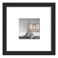 Upsimples 8X8 Picture Frame, Display Pictures 4X4 with Mat or 8X8 without Mat, Wall Hanging Photo Frame, Black, 1 Pack