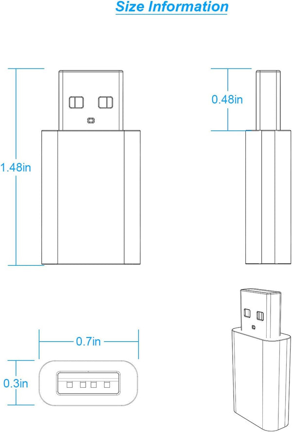 USB to USB C Adapter,Usb-C Female to USB-A Male Adapter Compatible with Apple Magsafe Watch 10/9/8/7/Se/Ultra,Car,Iphone 16 15 14 13 12 Mini Pro