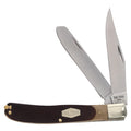 Old Timer 96OT Bearhead Trapper 7.4In Traditional Folding Pocket Knife with 2 High Carbon SS Blades, Sawcut Handle, Tweezers, and Convenient Size