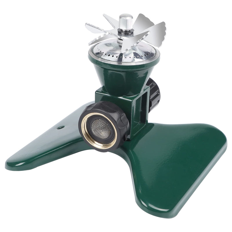 Biswing 1 Pack Lawn Sprinkler, Heavy Duty Metal Square Garden Sprinkler, 360 Degree Large Area Irrigation, Connectable Rotating Automatic Water