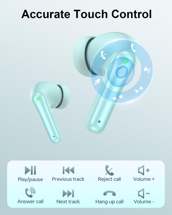 Wireless Earbuds, Bluetooth 5.3 Ear Buds, Headphones with Clear Stereo Sound, 40H Playtime with LED Digital Display, IPX7 Waterproof Earphones