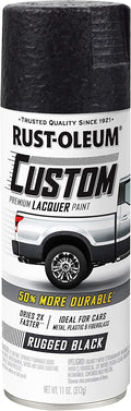 Rust-Oleum 323350 Automotive Custom Lacquer Spray Paint, 11 Oz, Rugged Black
