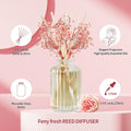 Reed Diffuser Set with Preserved Real Flower&Reed Diffuser Sticks,5.9Oz,Sandalwood Rose Scent Fragrance Essential Oil Scented Diffuser for Bedroom