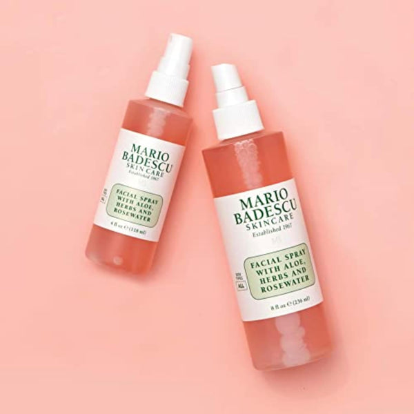 Mario Badescu Facial Spray with Aloe, Herbs and Rose Water for All Skin Types, Face Mist that Hydrates, Rejuvenates & Clarifies 4 Fl Oz (Pack of 1)