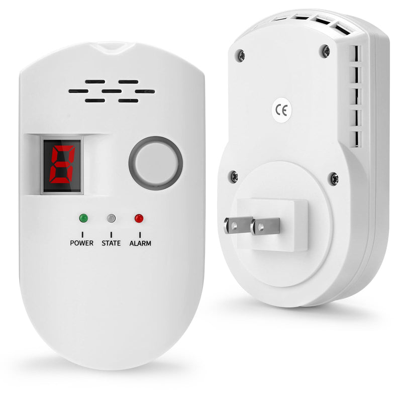 Natural Gas Leak Detector, Plug-In Propane Natural Gas Detector for Home Kitchen RV, Combustible & Explosive Gas Alarm for LPG, LNG, Methane