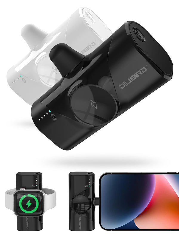 Travel Essentials 2PACK Portable Charger for Iphone 14 Charging Battery 4500Mah Mini Power Bank Compatible with Apple Watch