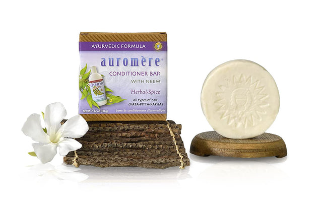 Auromere Ayurvedic Conditioner Bar for All Hair Types â Vegan, Non-Gmo, Deep Moisturizing, Nourishing Herbal Formula w