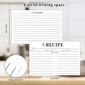 70 Count Recipe Cards 4X6 White, Double Sided, Blank for Bridal Shower and Wedding