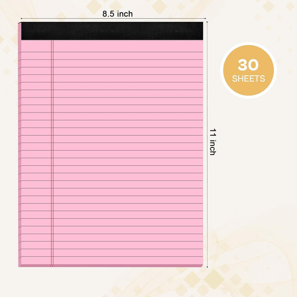 2 Pcs Legal Pads 8.5 X 11 Pink Note Pads 8.5 X 11 Notepad 8.5 X 11 Micro Perforated Writing Pads 8.5 X 11 Lined Paper Pads Wide Ruled Pad of Paper