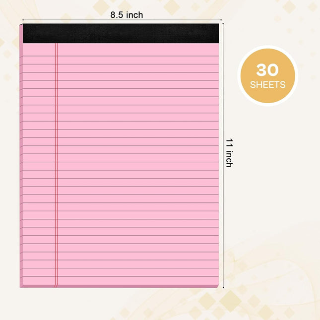 2 Pcs Legal Pads 8.5 X 11 Pink Note Pads 8.5 X 11 Notepad 8.5 X 11 Micro Perforated Writing Pads 8.5 X 11 Lined Paper Pa