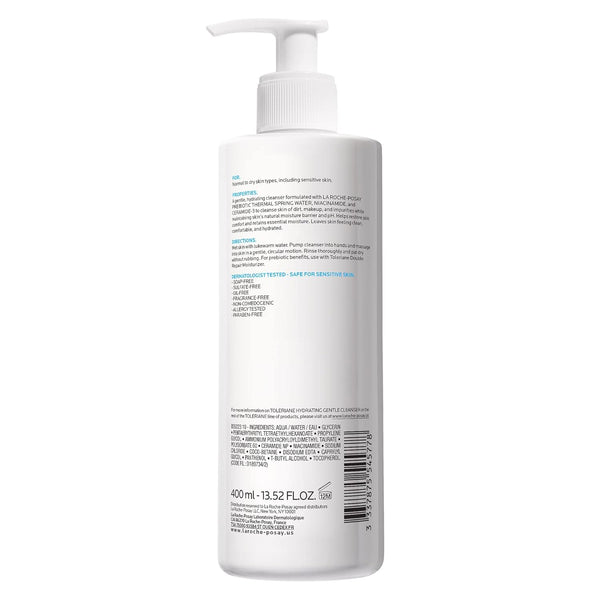 La Roche-Posay Toleriane Hydrating Gentle Face Cleanser, Hydrating Facial Cleanser With Niacinamide + Ceramides, Daily Face Wash For Dry Skin To