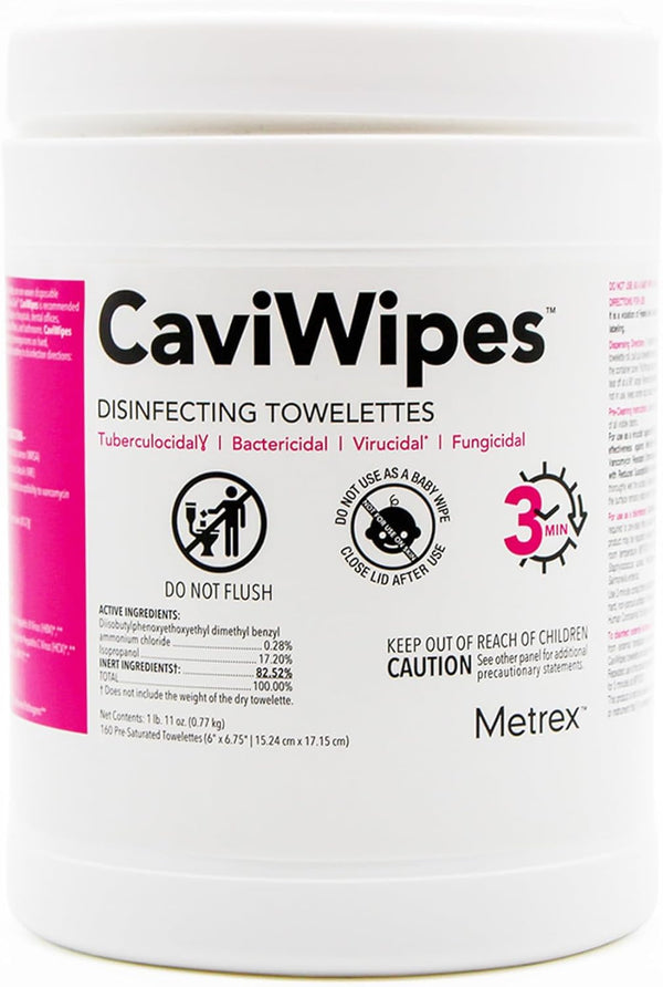 Caviwipes - Disposable Germicidal Cleaner & Healthcare Disinfecting Wipes, 160 Count