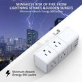 USB Outlet Extender Surge Protector - QINLIANF Rotating Plug, 3-Sided Swivel Power Strip, 6 AC Spaced Outlet Splitter and 3 USB Ports (1 USB C)