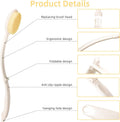 LFJ 19" Long Handle Shower Sponge Brush Set, 3 in 1 Body Brush, Bath Sponge and Lotion Applicator Improved Skin Health, Suitable for Men and Women