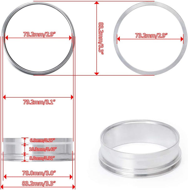 3 Inch Aluminum Quick Release V Band Clamp with Flange Intake Intercooler Pipe Clamp Throttle Union Sleeve