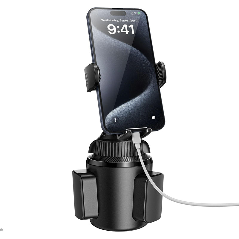 Apps2Car Universal Car Cup Phone Holder | Quick Extension Long Arm | 360Â° Swivel | Adjustable for Iphone, Samsung, Google, and All Smartphones |