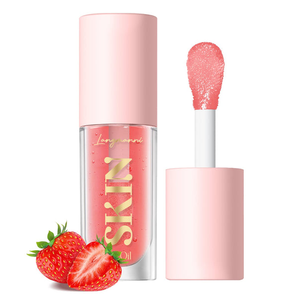 LANGMANNI Moisturizing Lip Oil,No-Sticky Lip Gloss Lip Balm Lip Care,Fruit Flavoured Lip Oil For Dry Lip's Moisturizing Hydrating And Nourishing