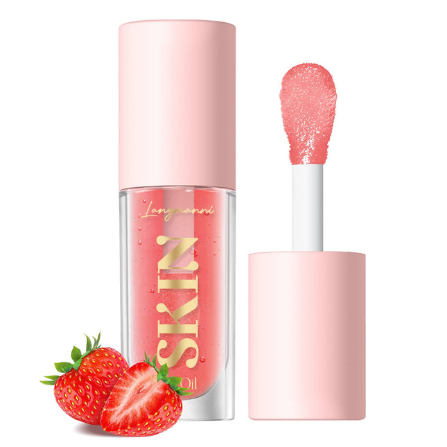 LANGMANNI Moisturizing Lip Oil,No-Sticky Lip Gloss Lip Balm Lip Care,Fruit Flavoured Lip Oil For Dry Lip's Moisturizing 