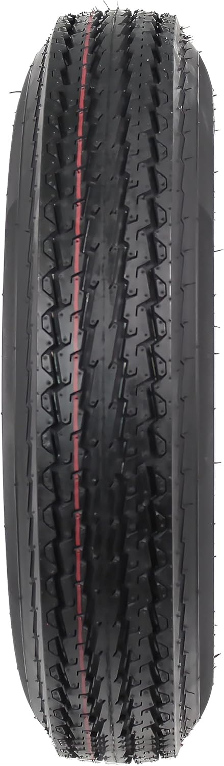 Ecustomrim Trailer Tire on White Rim 530-12 5.30-12 5.30 X 12 Load Range C 4 Lug 12 X 4 Wheel - 2 Year Warranty W/Free Roadside