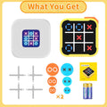 Tic Tac Toe Bolt Game 4-In-1 Handheld Portable Electronic Toy, Educational Board Games Puzzle for Kids and Adults, Perfect for Travel, Road Trips,