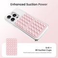 Klearlook 4Pack Silicone Suction Cup Phone Case Mount Double Sided, Sticky Phone Grip for Cell Phone, Hands-Free Phone Accessories for Selfies and