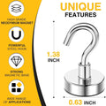DIYMAG Magnetic Hooks, 30Lbs+ Magnet Hook 2025 Cruise Cabin Ship Essentials Heavy Duty Strong Magnets Refrigerator Fridge Hanging for Classroom