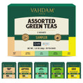 VAHDAM, Assorted Green Tea Bags Sampler (5 Flavors, 20 Ecofriendly Pyramid Tea Bags) I Gift Ideas for Women & Men | Himalayan Green Tea Varieties