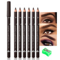 6Pcs Eyebrow Pencils for Women, Wooden Hard-Core Dark Brown Eyebrow and Eyeliner Pencil, Long Lasting Waterproof and Sweat-Proof, Beginner Makeup