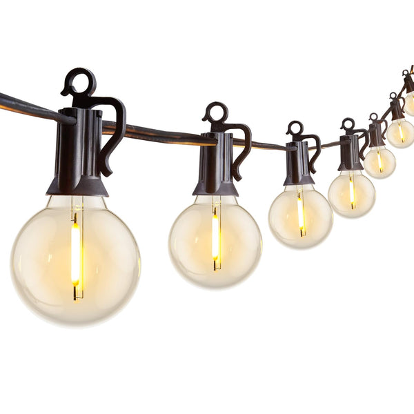 Outdoor String Lights 25 Feet G40 Globe LED Patio Lights with 13 Edison Plastic Bulbs(1 Spare), Waterproof Connectable Hanging Lights for Backyard