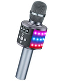 BONAOK Karaoke Microphone for Kids & Adults - Bluetooth Microphones Singing Mic with Disco Lights, Echo Effect, Built-In Speaker Portable Karaoke