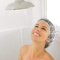 Auban 100PCS Disposable Shower Caps, Plastic Clear Hair Cap Large Thick Waterproof Bath Caps for Women, Hotel Travel Essentials Accessories Deep