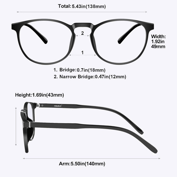 Blue Light Blocking Glasses Women/Men,Retro round anti Eyestrain Computer Gaming Glasses(2Pack)