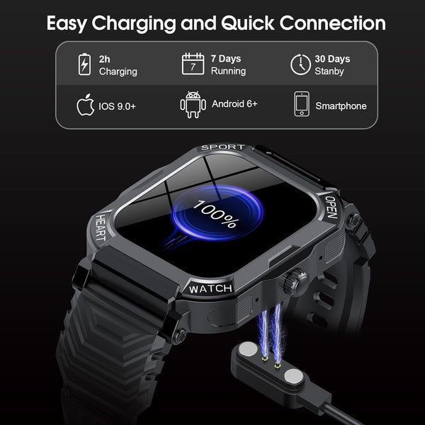 Smart Watch for Men Women (Answer/Make Call), 1.85â Fitness Watch, 113 Sports Modes Smartwatch with Heart Rate/Sleep Monitor, Pedometer, IP68