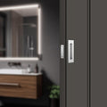 Pocket Door Pull and Edge Set, Stainless Steel Hardware Recessed Handle, Sliding Door Finger Flush Pull (Brushed Steel, 3 Pack)