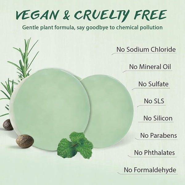 Tea Tree & Mint Shampoo Bar - Natural Hair Cleanser with Invigorating Oils, Sulfate-Free & Vegan, Suitable for All Types, Zero-Waste Care, 3.2 Oz