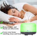 Diffuserlove Essential Oil Diffuser 500ML Aromatherapy Diffuser Mist Humidifiers 7 Color LED Lights Diffusers for Home Office Bedroom (Size:6.7" L