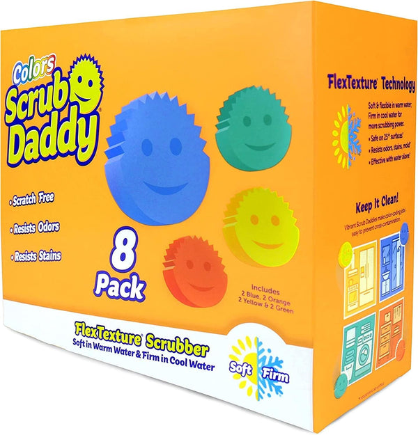 Scrub Daddy Sponges Set - Variety Colors - Scratch-Free Multipurpose Dish Sponge - BPA Free & Made with Polymer Foam - Stain & Odor Resistant