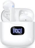 Wireless Earbuds Bluetooth 5.3 Headphones, 40Hrs Playback Stereo Ear Buds with LED Display Charging Case IPX7 Waterproof In-Ear Earphones with Mic